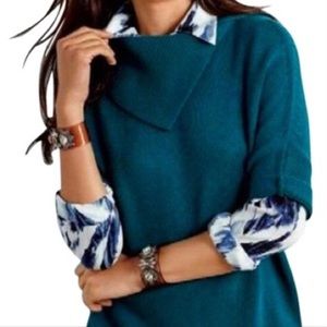 CAbi Foldover Sweater Style 3011 Teal Size Small